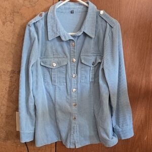 Blue Button Down Corduroy Shirt